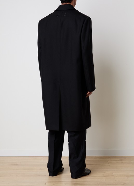 Maison Margiela Mantel van scheerwol - achterkant zwart
