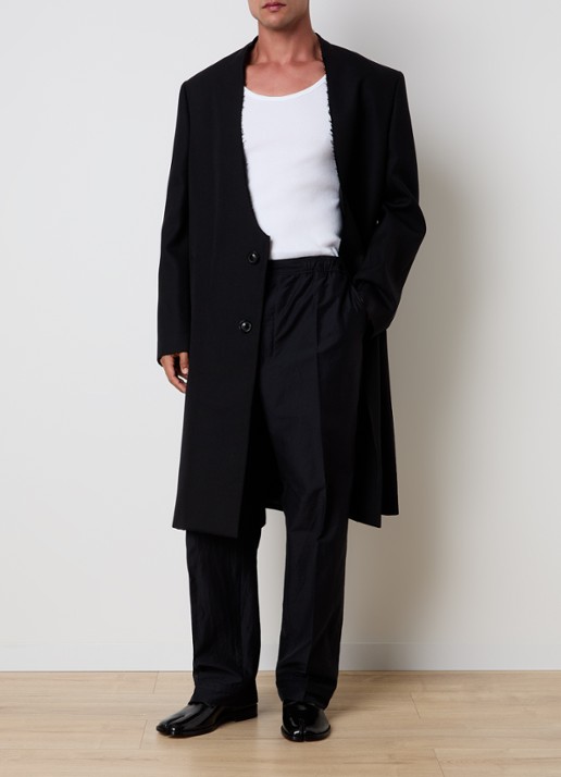 Maison Margiela Mantel van scheerwol - voorkant 6 zwart