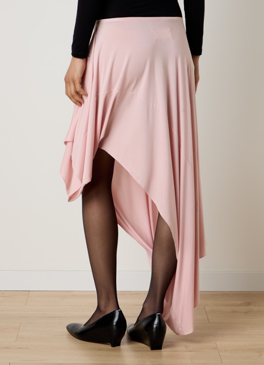 Maison Margiela Midi rok met asymmetrische zoom - achterkant 5 lichtroze