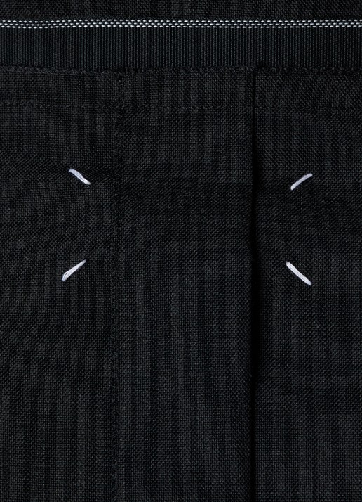 Maison Margiela Midi rok van wol - detail 4 zwart