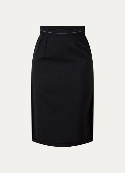 Maison Margiela Midi rok van wol - voorkant zwart