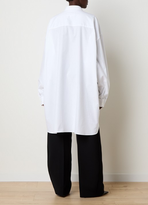 Maison Margiela Oversized blouse met borstzak - achterkant wit