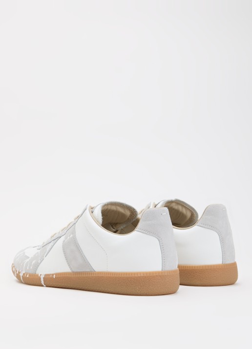 Maison Margiela Paint Replica sneaker van kalfsleer met details van kalfssuède - achterkant wit