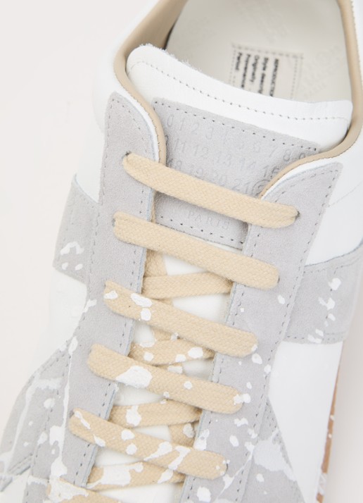 Maison Margiela Paint Replica sneaker van kalfsleer met details van kalfssuède - detail 5 wit