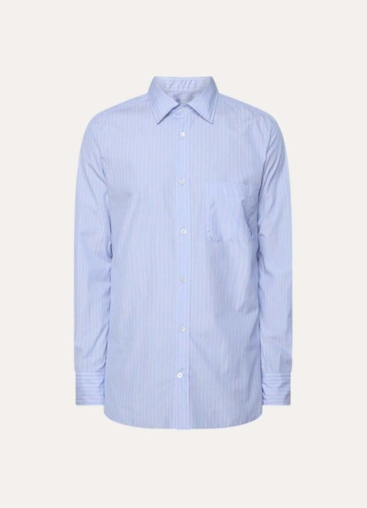 Maison Margiela Regular fit overhemd met borstzak - voorkant 3 lichtblauw