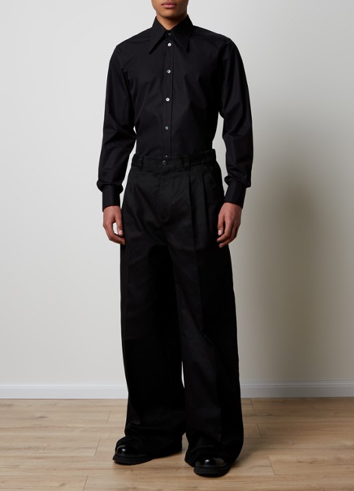Maison Margiela Regular fit overhemd met dubbele manchet - voorkant 4 zwart