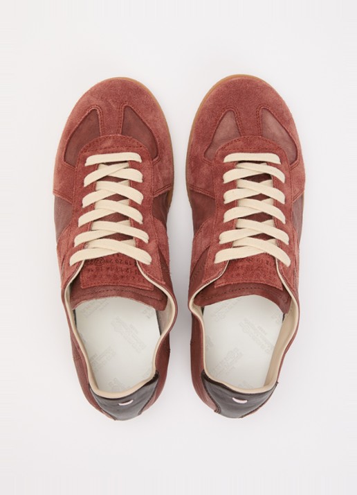 Maison Margiela Replica 6 sneaker met suède details - detail 3 roestbruin