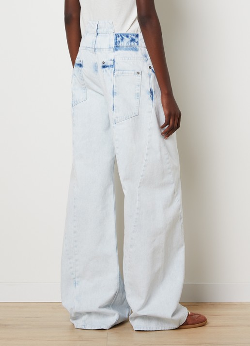Maison Margiela Spliced high waist balloon jeans met lichte wassing - achterkant 6 indigo