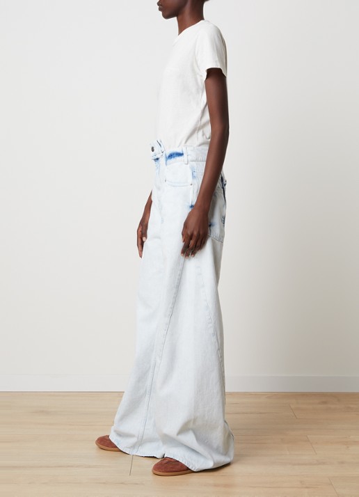 Maison Margiela Spliced high waist balloon jeans met lichte wassing - detail 4 indigo