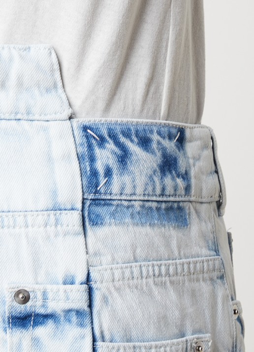 Maison Margiela Spliced high waist balloon jeans met lichte wassing - detail 5 indigo