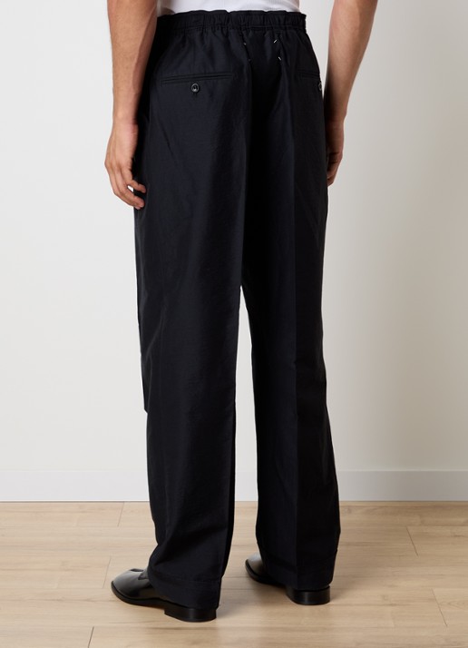 Maison Margiela straight fit broek in zijdeblend met steekzakken - achterkant 6 blauw