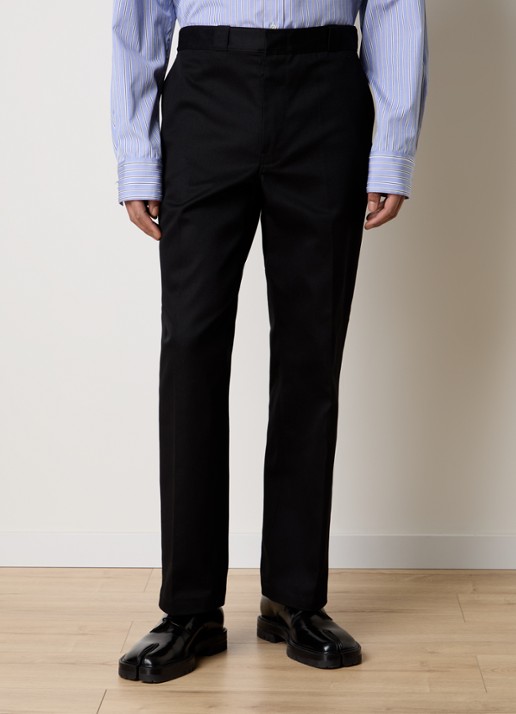Maison Margiela Straight fit broek met steekzakken - detail zwart