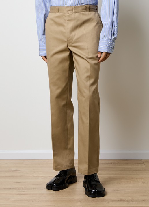 Maison Margiela Straight fit broek met steekzakken - detail khaki