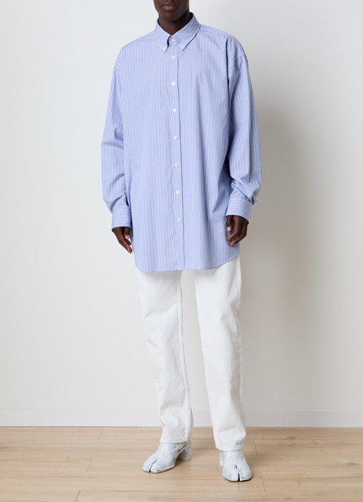 Maison Margiela Straight leg jeans met destroyed afwerking - voorkant 6 wit