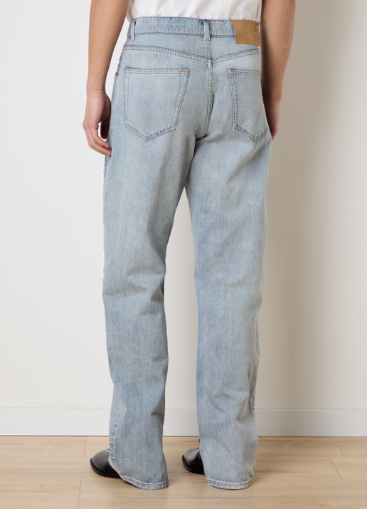Maison Margiela Straight leg jeans met destroyed afwerking - achterkant 6 lichtblauw