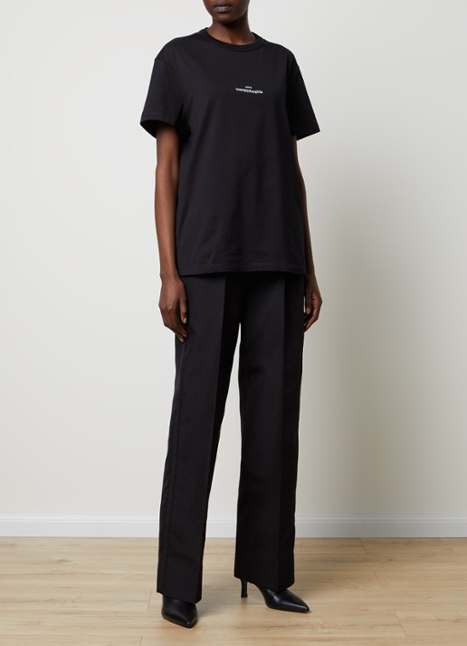 Maison Margiela T-shirt met logoborduring  - voorkant 5 zwart