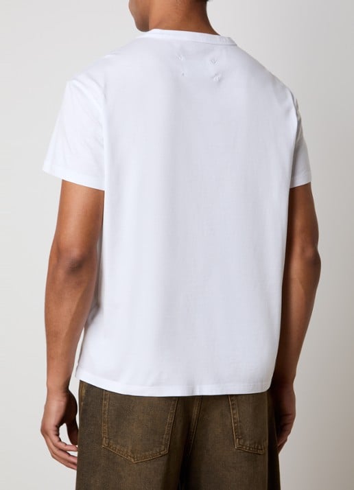 Maison Margiela T-shirt met logoborduring - achterkant 3 wit