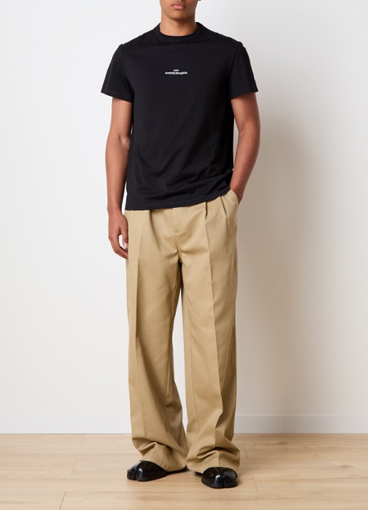 Maison Margiela T-shirt met logoborduring - voorkant 5 zwart