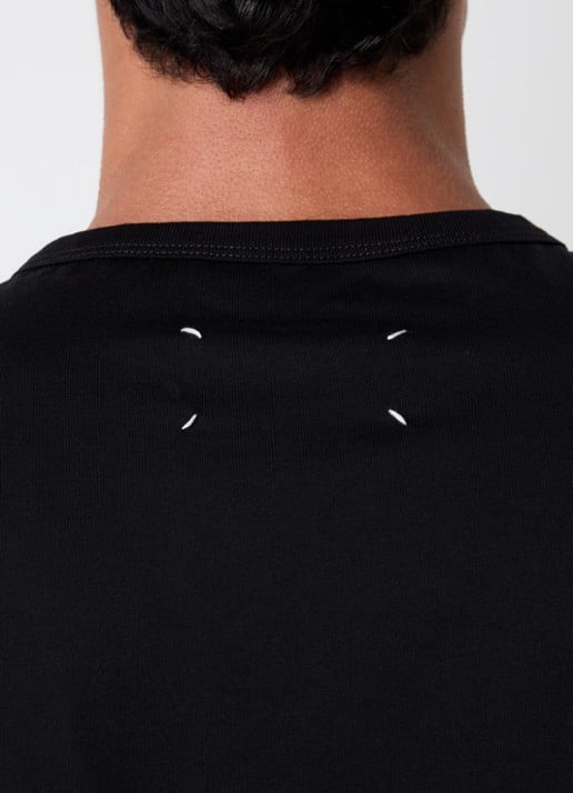 Maison Margiela T-shirt met logoborduring - detail 4 zwart