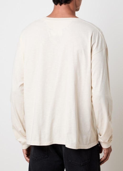 Maison Margiela T-shirt met logoprint - achterkant creme