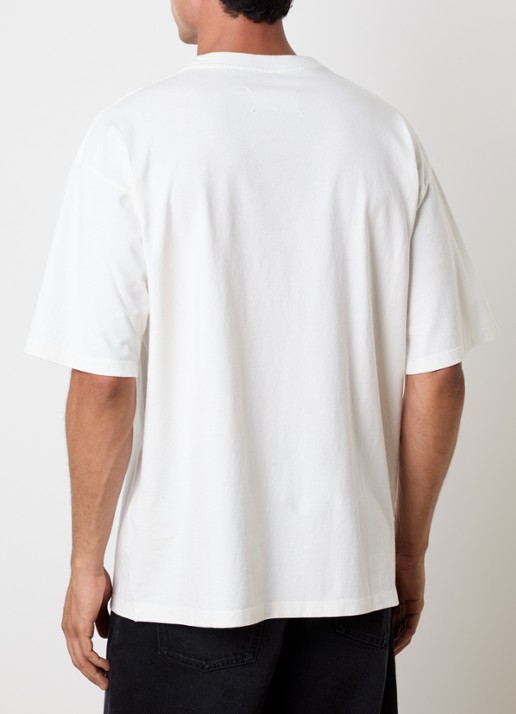 Maison Margiela T-shirt met ronde hals - achterkant gebroken wit