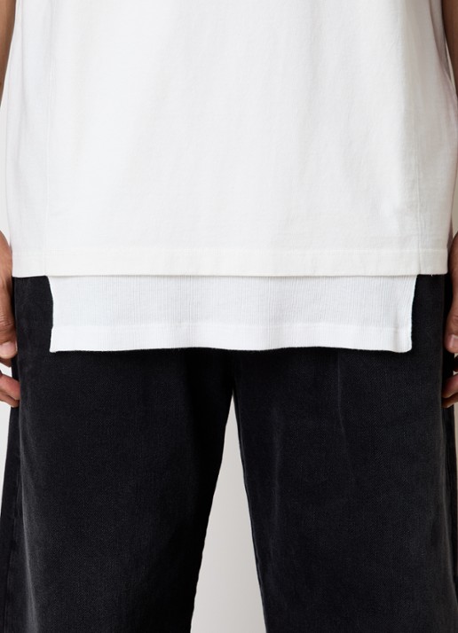 Maison Margiela T-shirt met ronde hals - detail 3 gebroken wit