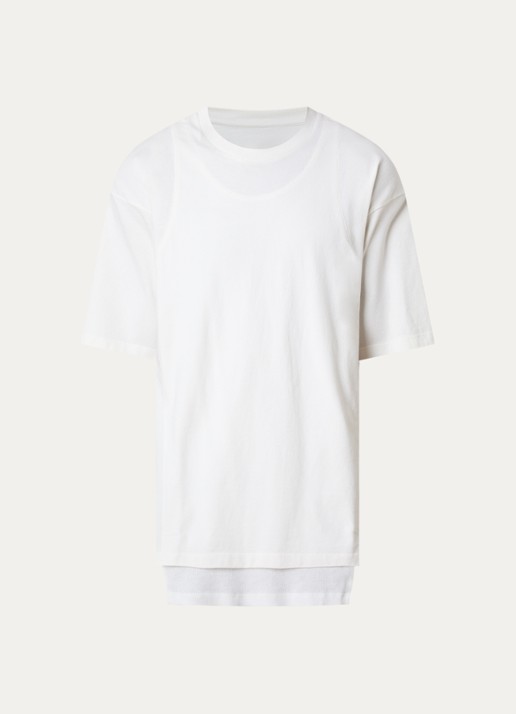 Maison Margiela T-shirt met ronde hals - voorkant 4 gebroken wit
