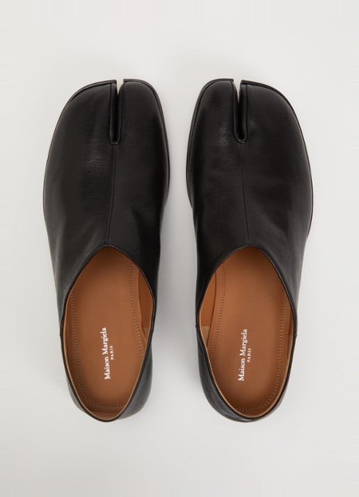 Maison Margiela Tabi Babouche slip-on van leer - detail 5 zwart
