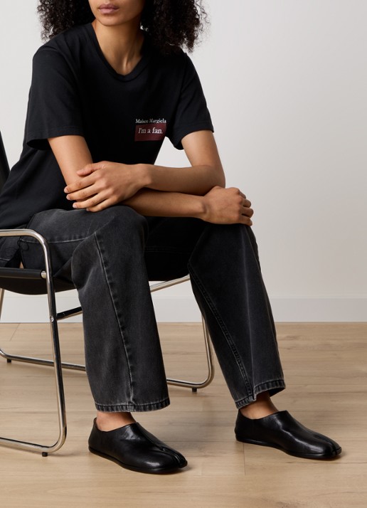 Maison Margiela Tabi Babouche slip-on van leer - voorkant 2 zwart