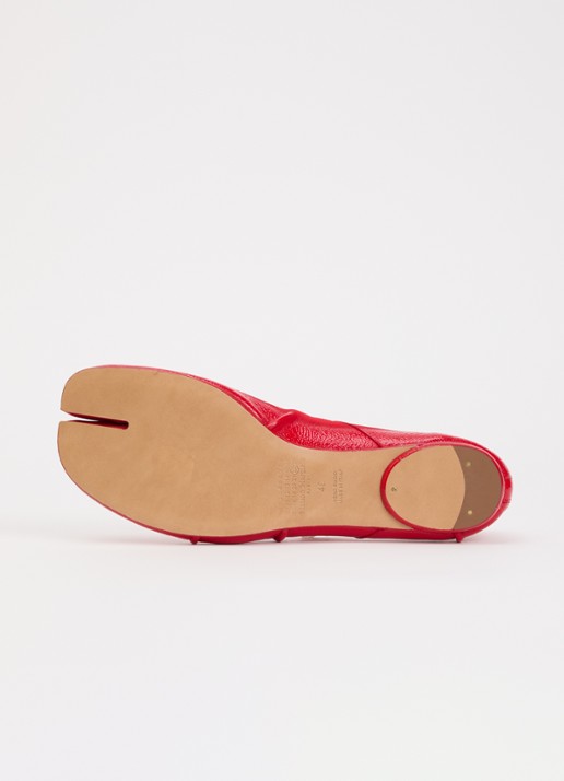 Maison Margiela Tabi ballerina van kalfsleer - detail 3 rood
