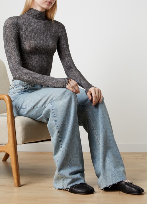 Maison Margiela Tabi ballerina van kalfsleer - voorkant 6 zwart