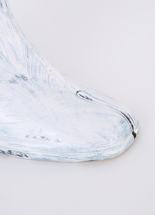 Maison Margiela Tabi Bianchetto enkellaarsje van leer - detail 4 wit