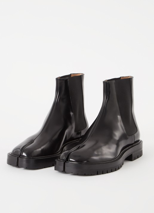 Maison Margiela Tabi chelsea boot van kalfsleer - detail zwart