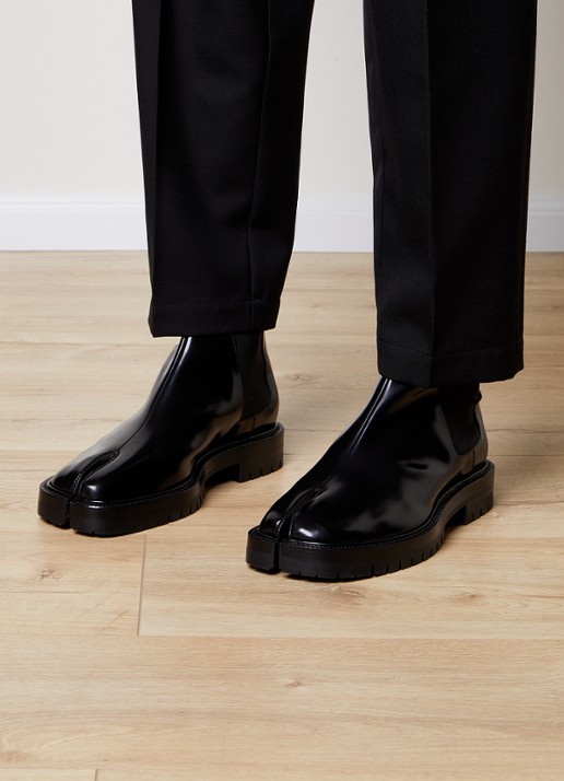 Maison Margiela Tabi chelsea boot van kalfsleer - voorkant 6 zwart