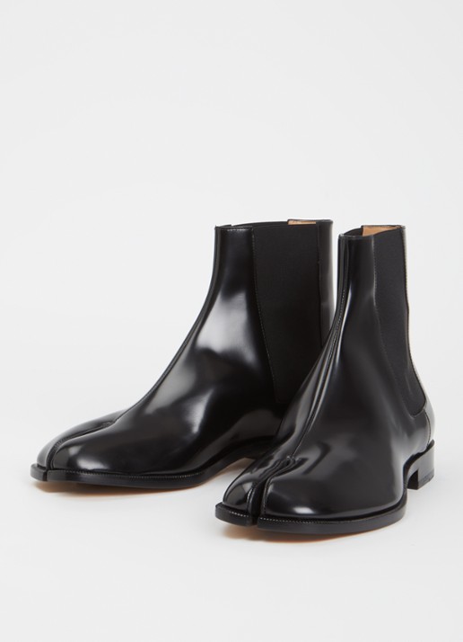 Maison Margiela Tabi chelsea boot van kalfsleer - detail zwart