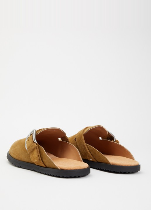 Maison Margiela Tabi Daily muiltje van kalfssuède - achterkant 6 zand