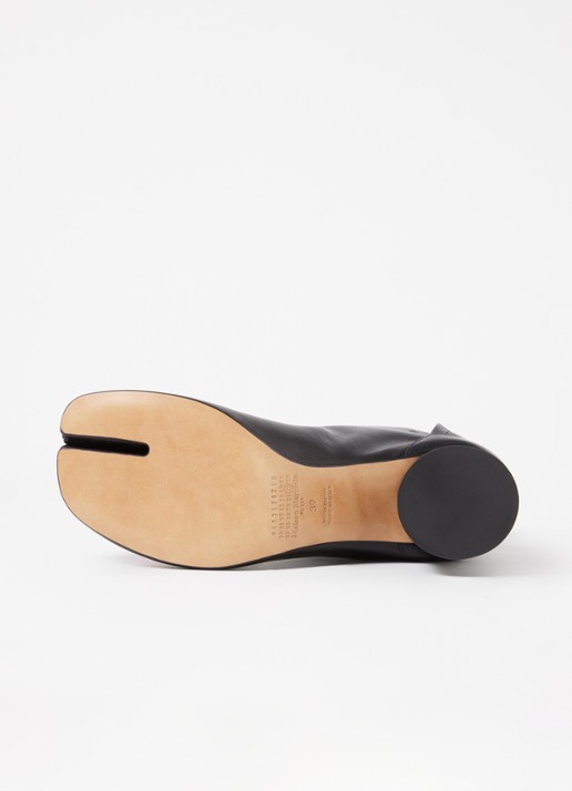 Maison Margiela Tabi enkellaarsje van leer - detail 5 zwart