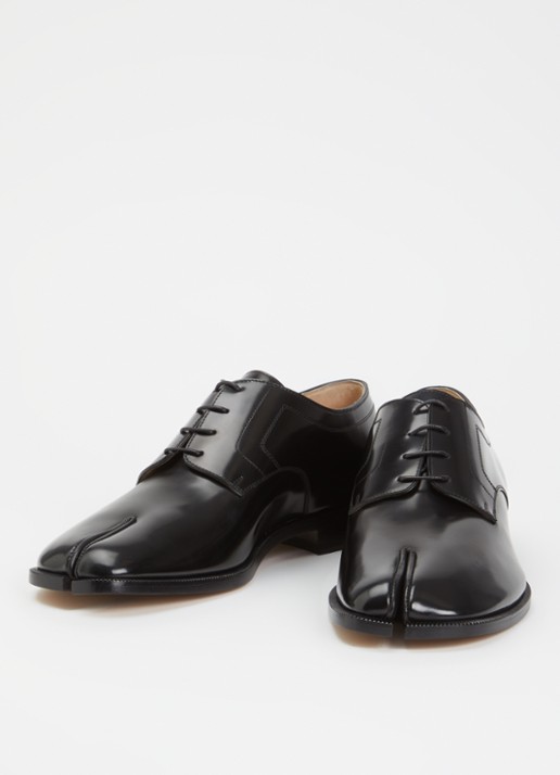 Maison Margiela Tabi lace-up veterschoen van kalfsleer - detail 3 zwart