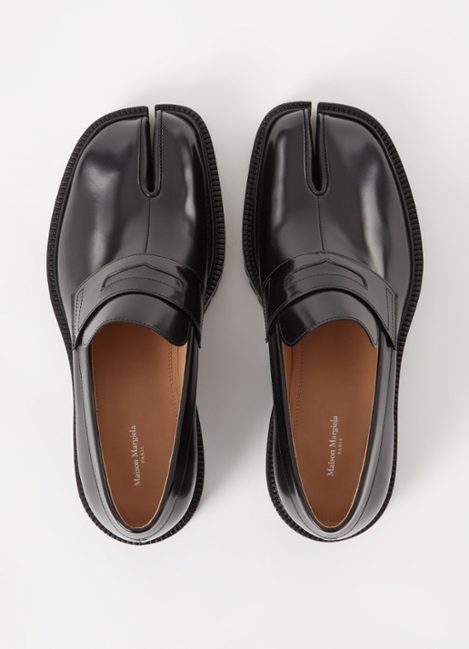 Maison Margiela Tabi loafer van kalfsleer - detail 2 zwart