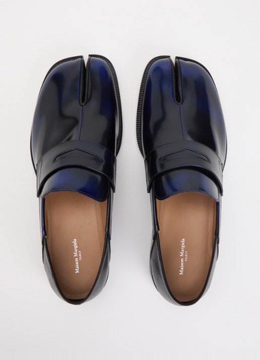 Maison Margiela Tabi loafer van kalfsleer - detail 3 donkerblauw