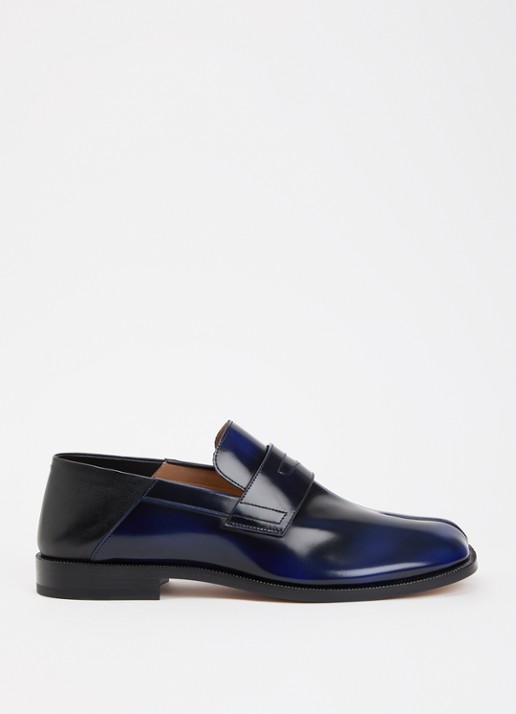 Maison Margiela Tabi loafer van kalfsleer - voorkant 6 donkerblauw