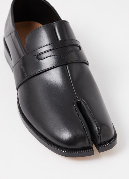 Maison Margiela Tabi loafer van kalfsleer - detail 4 zwart