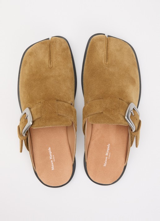 Maison Margiela Tabi muiltje van suède - detail 4 beige