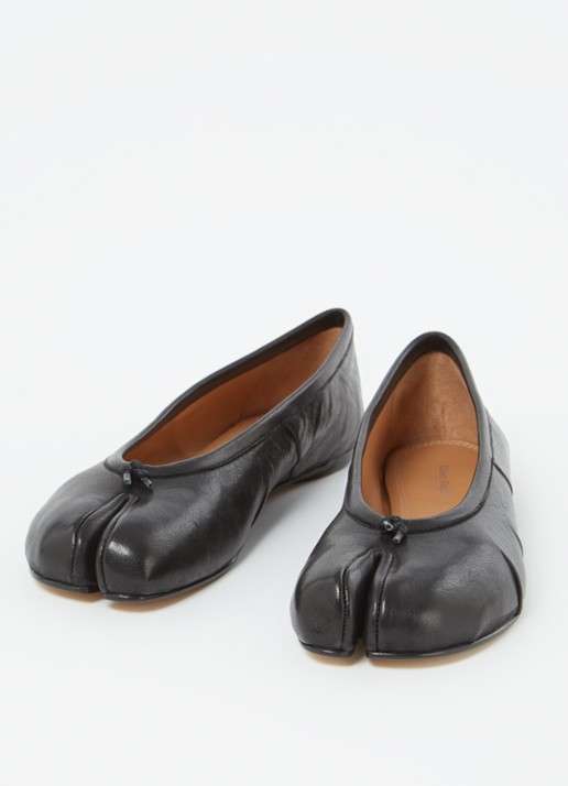 Maison Margiela Tabi New ballerina van lamsleer - detail 2 zwart