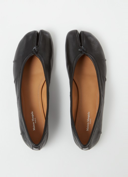Maison Margiela Tabi New ballerina van lamsleer - detail 3 zwart