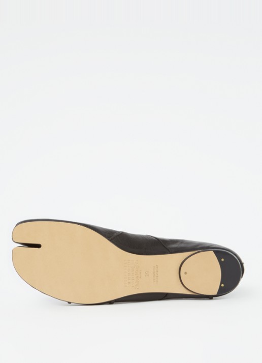 Maison Margiela Tabi New ballerina van lamsleer - detail 4 zwart
