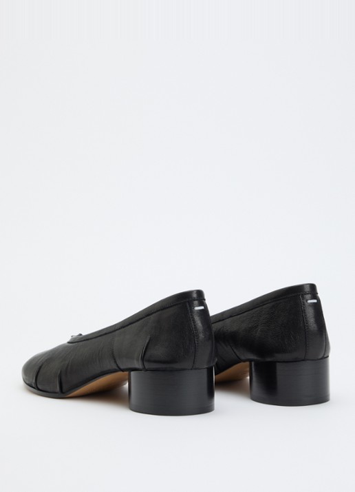 Maison Margiela Tabi New ballerina van leer - achterkant zwart