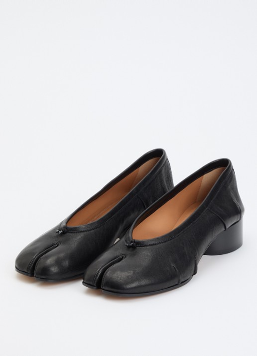 Maison Margiela Tabi New ballerina van leer - detail 2 zwart