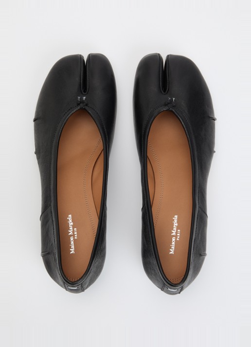 Maison Margiela Tabi New ballerina van leer - detail 3 zwart