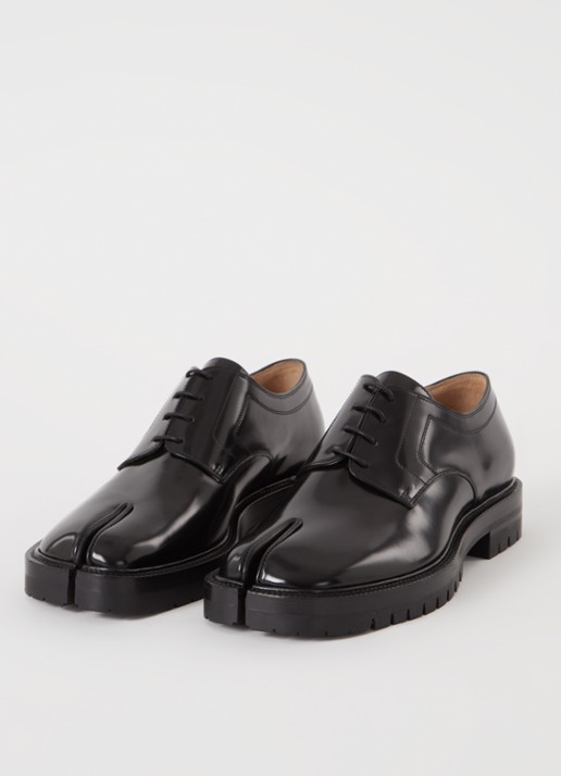 Maison Margiela Tabi veterschoen van kalfsleer - detail 3 zwart